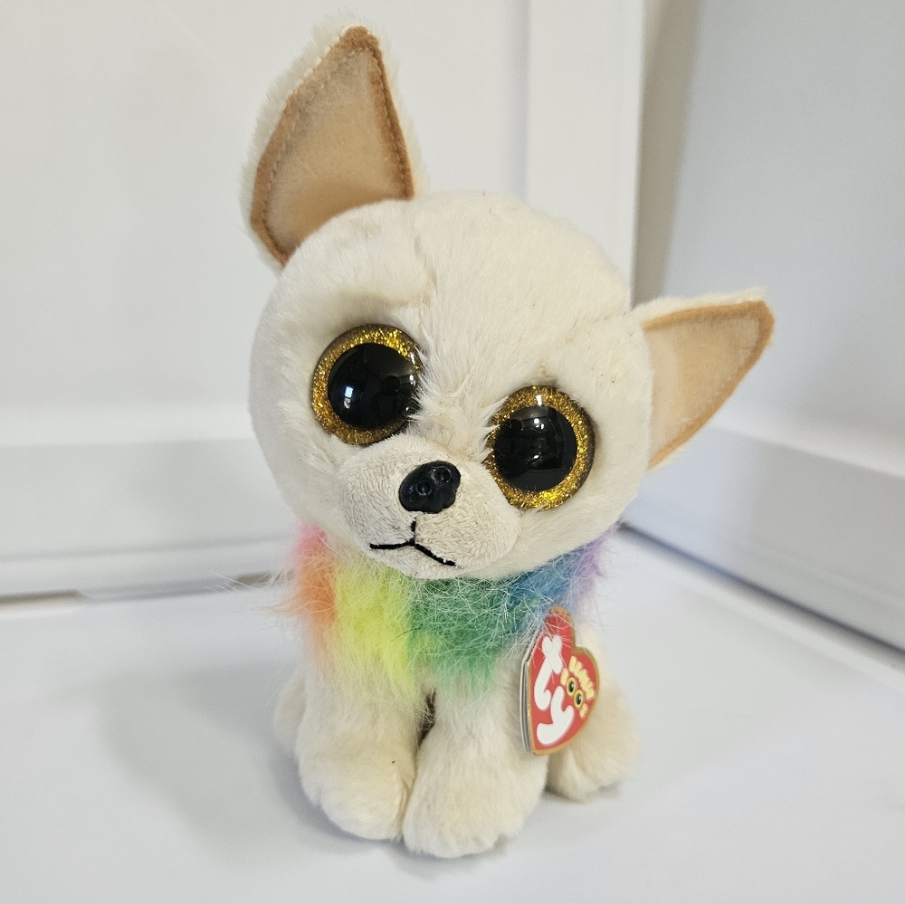Ty Beanie Boos Chewey Chihuahua 7" plush Rainbow w/Tag 2019 New